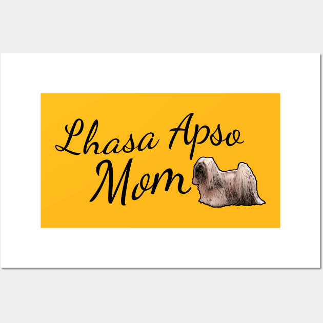 Lhasa Apso Dog Mom Wall Art by tribbledesign